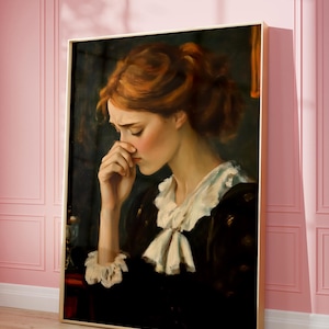 Funny Bathroom Wall Art Decor | Lady Classical Painting | Digital Printable Art | Vintage Midcentury Poster Print | Toilet Humor Amusing