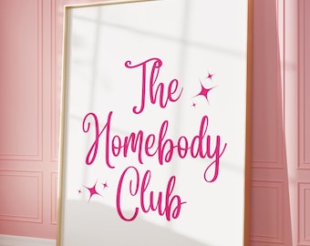 Homebody Club Print: Pink Retro Typography (Digital Download)