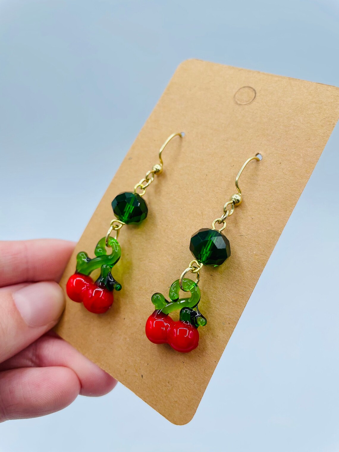 Crystal Cherry Earrings Etsy