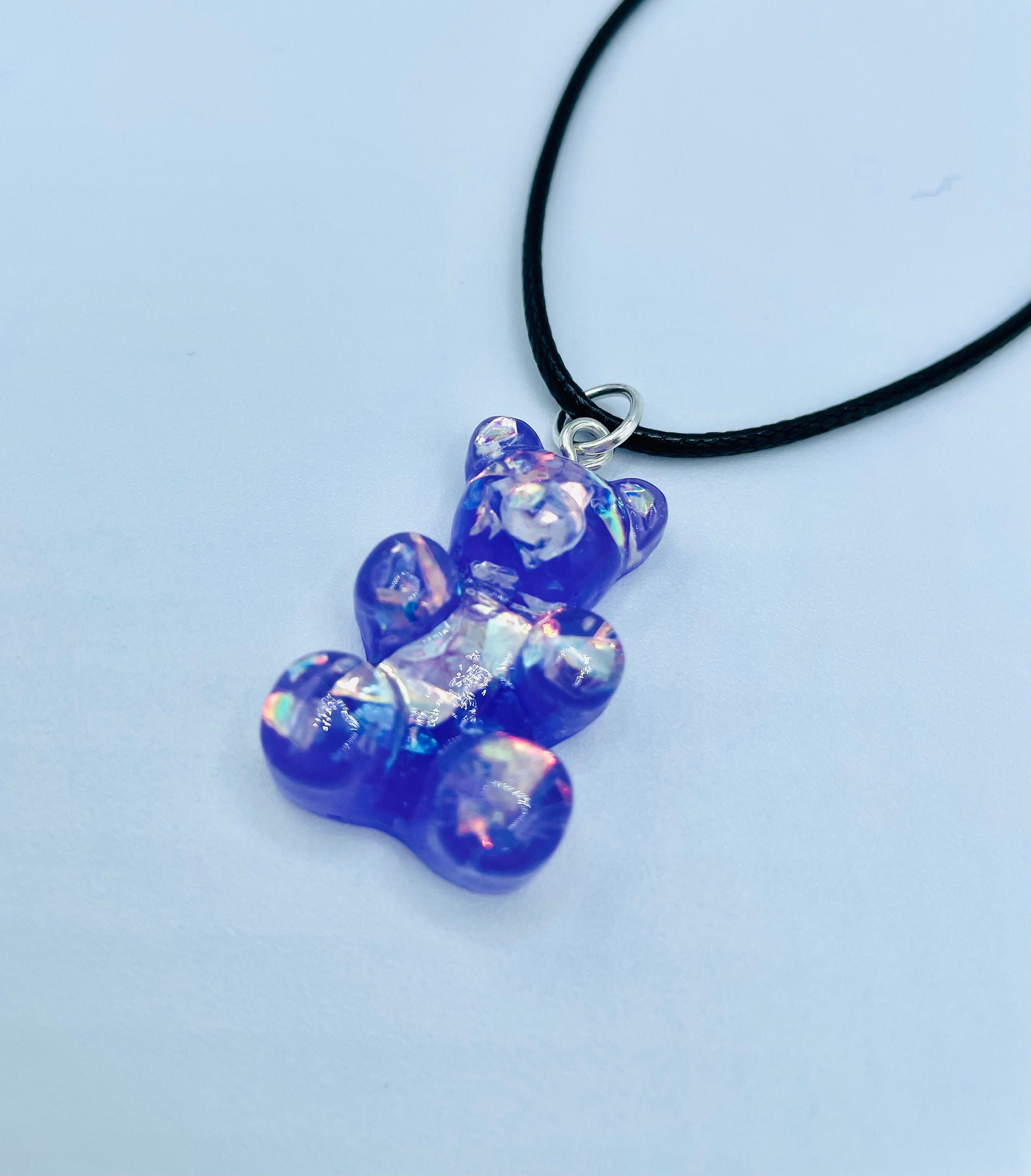 Purple Glitter Gummy Bear Necklace - Etsy Australia