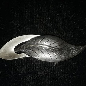 Vintage Sterling 925 Modern Design Leaf Brooch by Beaucraft