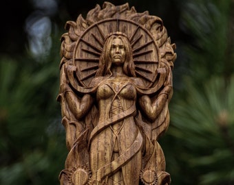 Sunna, Sol, Altar sculpture, Norse pagan goddess statue