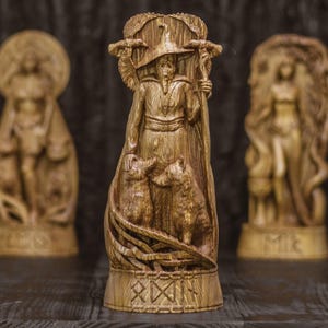 Odin the Wanderer Statue | Norse Pagan Altar Decor, Viking Mythology Sculpture, Spiritual Gift Wotan, Altar sculpture pantheon