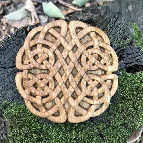 Wooden Celtic Knot Wood Carved Knot Natural Wood Celtic Etsy