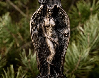 Lilith, Ishtar, Inanna, Wood carved Astaroth statue Goddess
