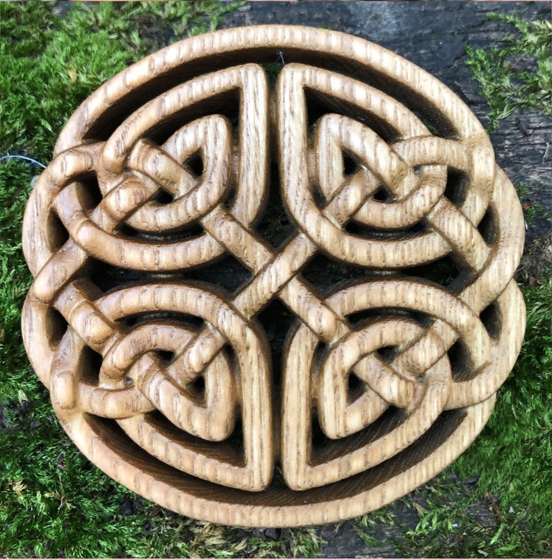Wooden Celtic Knot Wood Carved Knot Natural Wood Celtic Etsy
