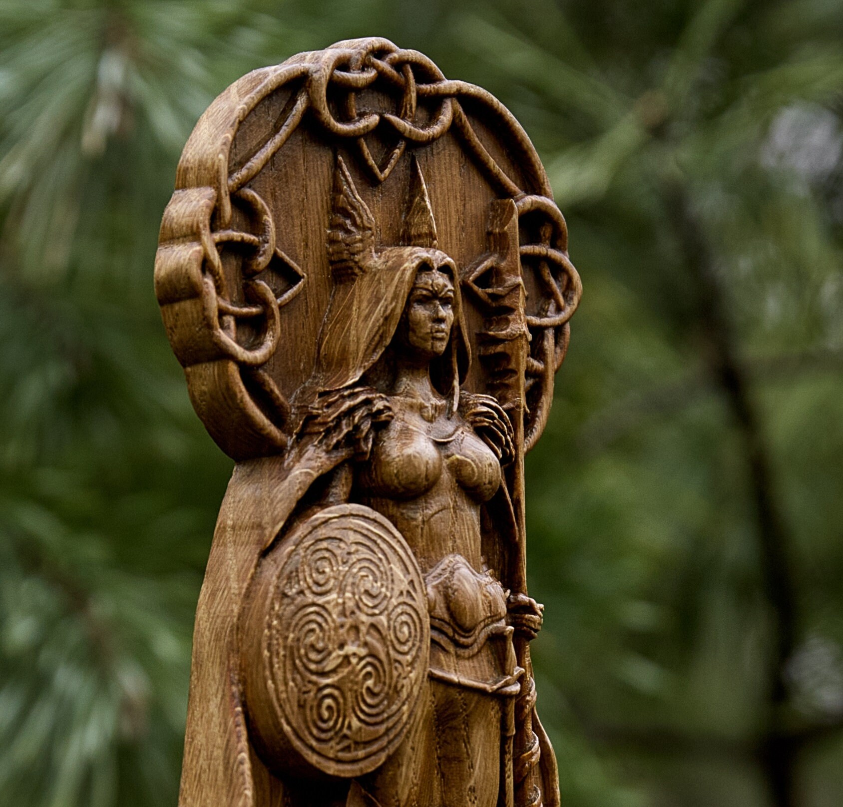 Freya God Viking God Wood Carved Freyja Statue Pagan Etsy Australia