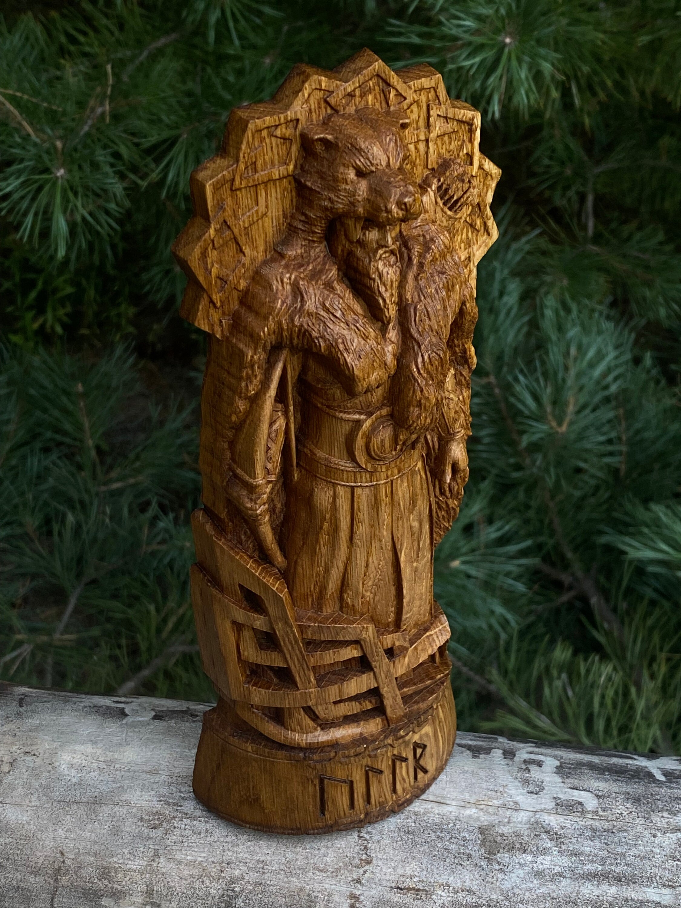 Ullr God Viking God Wood Carved Statue Pagan Paganism God Etsy