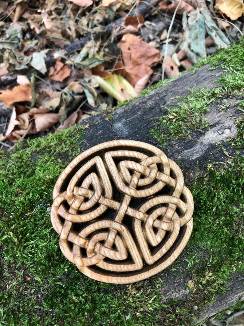 Wooden Celtic Knot Wood Carved Knot Natural Wood Celtic Etsy