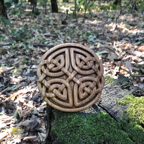 Wooden Celtic Knot Wood Carved Knot Natural Wood Celtic Etsy