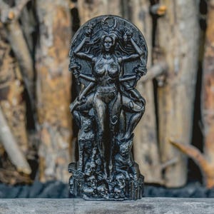 Embrace Ancient Wisdom: Handcrafted Wooden Statue - Ancient Greek Goddess Hecate - Symbol of Magic and Crossroads