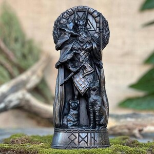 Statue of Odin, God of the Vikings, All-Father, Wotan, Scandinavian gods