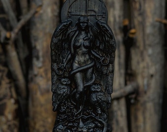 Lilith la statua della regina della notte, statua della dea, arredamento sumerico, statuetta lilith, decorazione gotica, altare wiccan