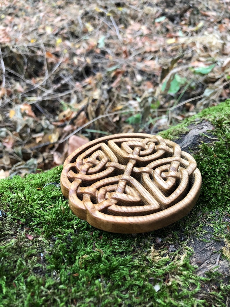 Wooden Celtic Knot Wood Carved Knot Natural Wood Celtic Etsy