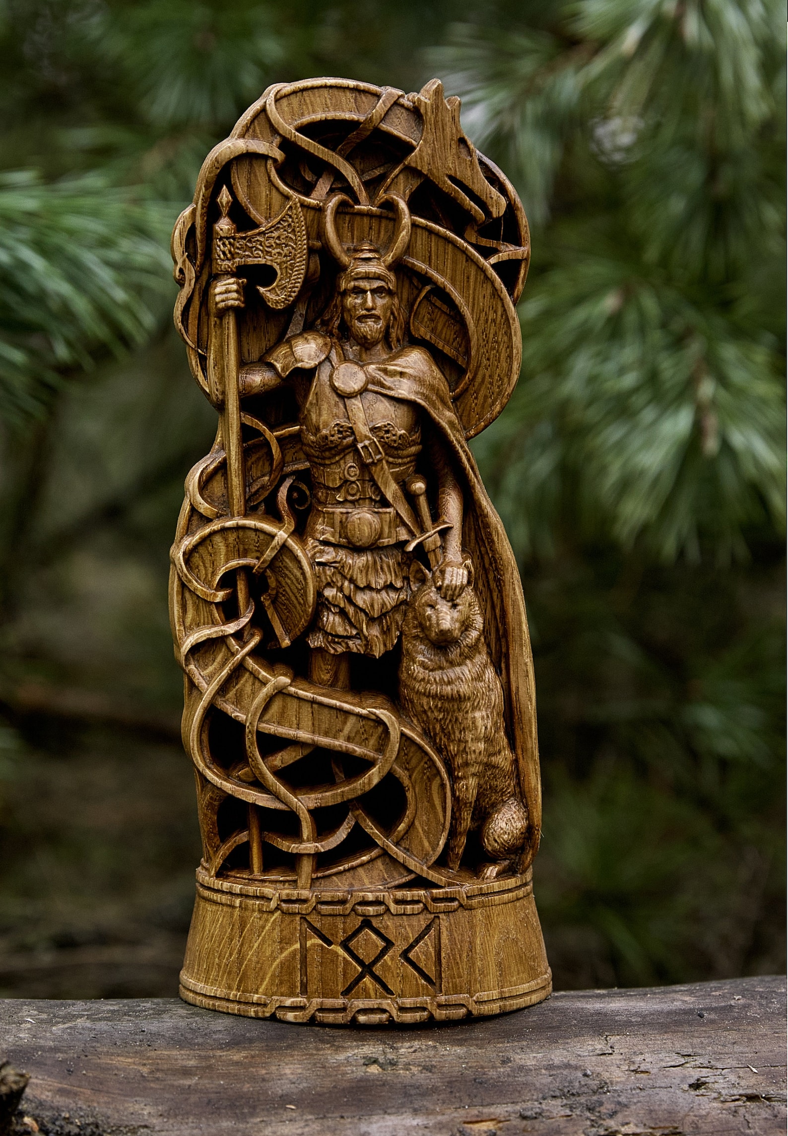 Loki God Viking God Wood Carved Statue Pagan Paganism God Etsy UK