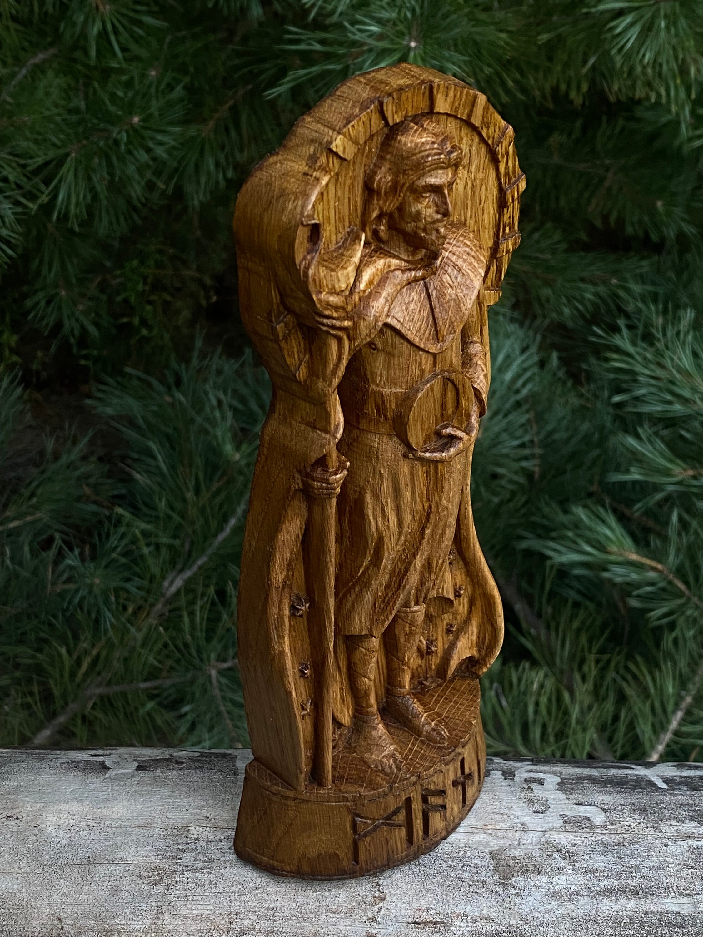 Mani God viking god Wood carved statue Pagan paganism God Etsy