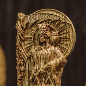 Hand-Carved Santa Muerte Statue | Mexican Folk Saint of Protection, Love & Prosperity – Witchcraft Altar Decor, Día de los Muertos Gift
