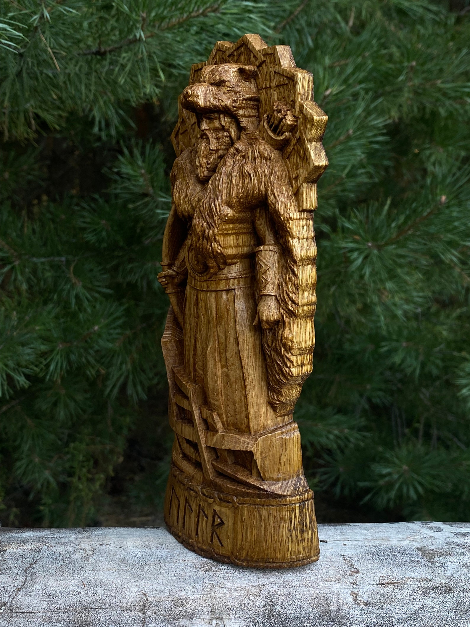 Ullr God Viking God Wood Carved Statue Pagan Paganism God Etsy