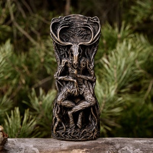 Embrace Ancient Mystique: Handcrafted Wooden Statue - Wendigo, the Canadian Indigenous Deity - Symbol of Nature's Power