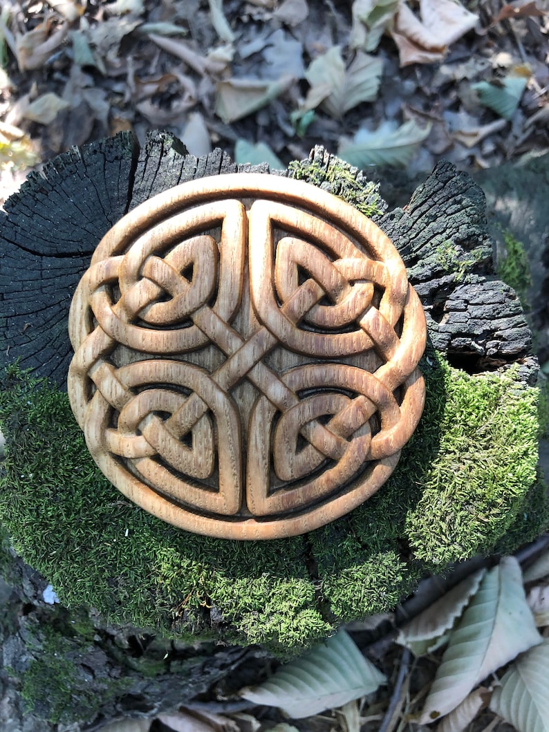 Wooden celtic knot Wood carved knot Natural wood Celtic | Etsy