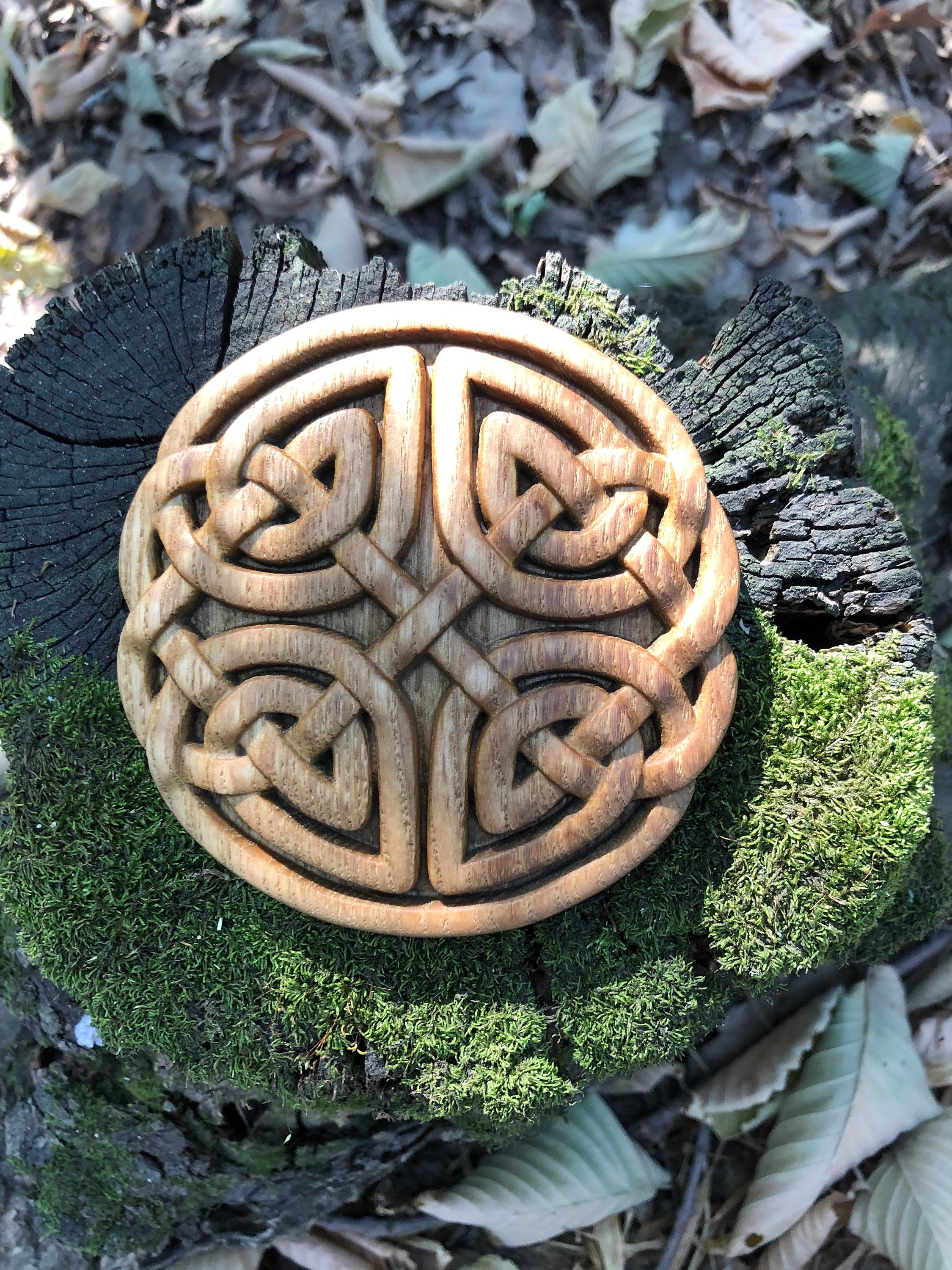 Wooden Celtic Knot Wood Carved Knot Natural Wood Celtic Etsy Norway