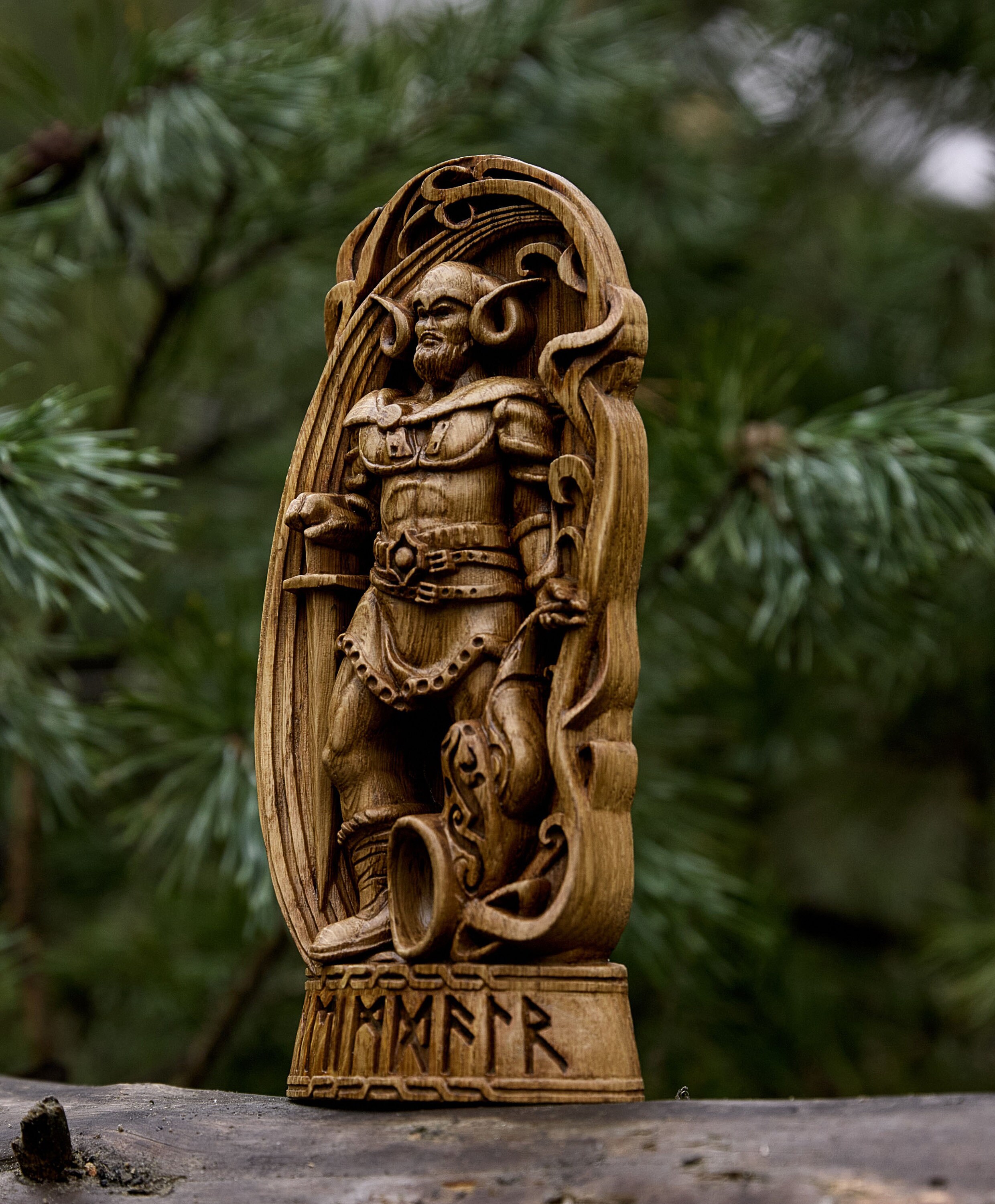 Heimdal Heimdall God Viking God Wood Carved Statue Pagan Etsy Australia