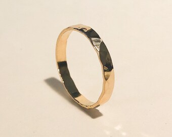 yellow gold stacking ring engagement ring 14kt rose gold wedding band smooth round plain band 1.3mm or 16g