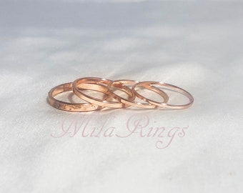 14k ROSE Gold Filled Ring,   Flat wire,  Smooth Ring,    1-2.5mm width.