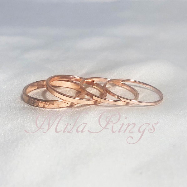 14k ROSE Gold Filled Ring,   Flat wire,  Smooth Ring,    1-2.5mm width.