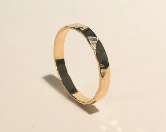 Hammered 14k Gold Filled Ring - 3mm Band