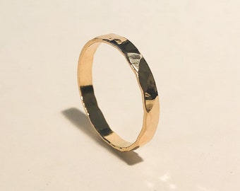 3mm    Hammered  Ring,    14k Gold Filled  Ring