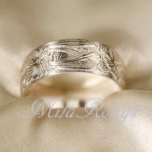 102107 Sterling silver texture ring, 7.7mm image 2