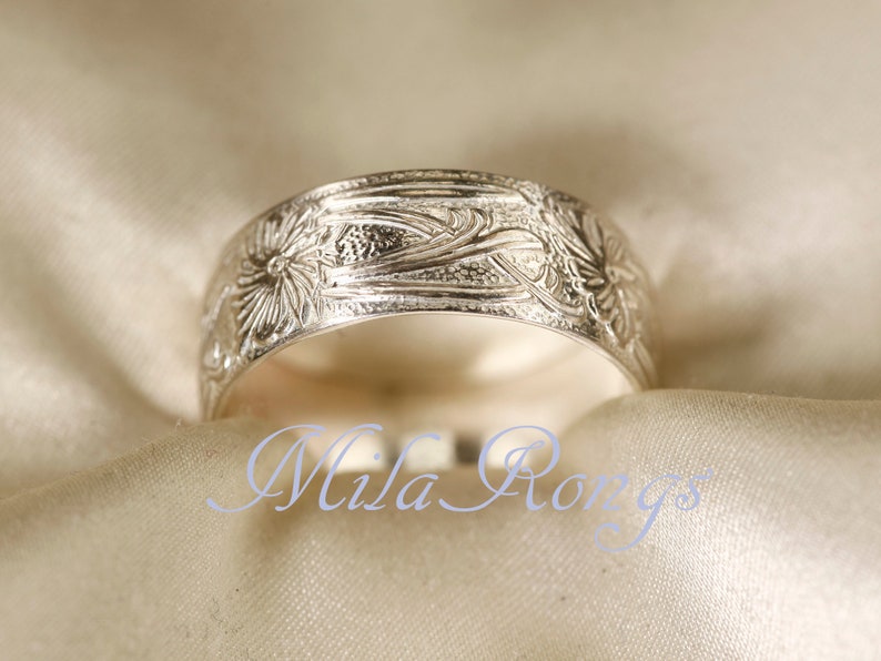 102107 Sterling silver texture ring, 7.7mm image 2