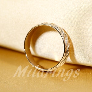 107814/102114 14k Gold filled pattern ring, Silver ring, 5mm width image 7