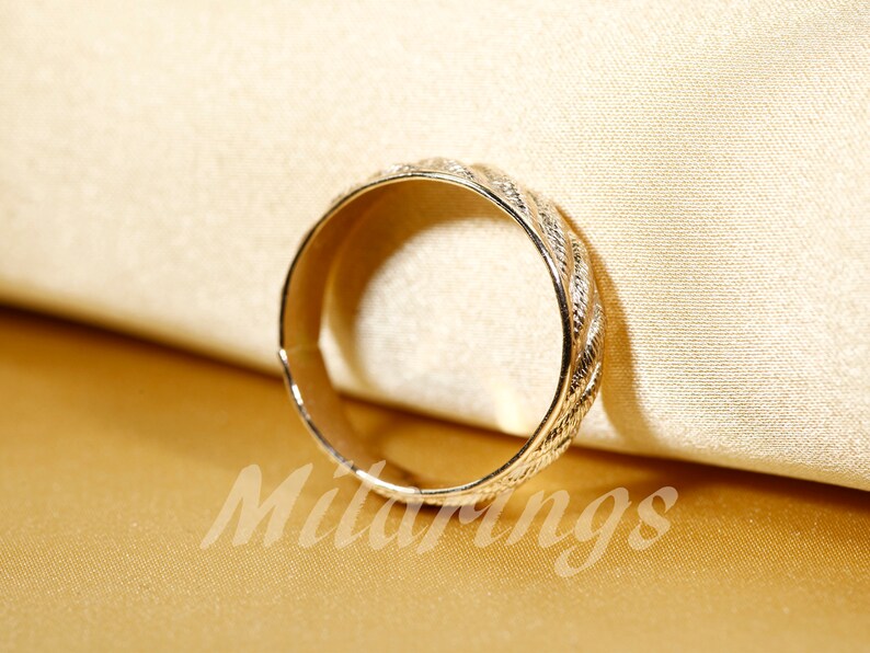 107814/102114 14k Gold filled pattern ring, Silver ring, 5mm width image 7