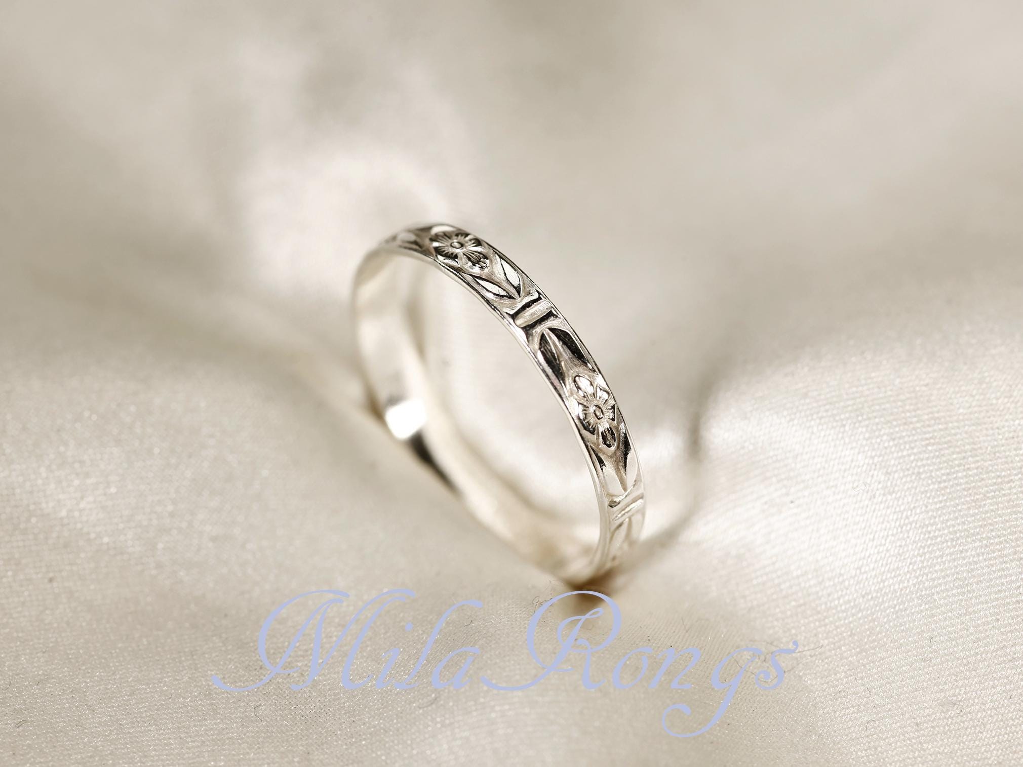 Silver Ring Patterned 102124 925 Sterling Silver Pattern Ring, 2.8mm Width - Etsy