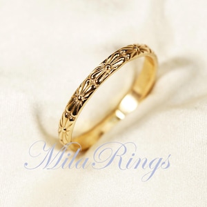 タイムセール 半額 Texture Filled Gold 14k ZP102 Ring, Etsy - Mm 2.6 アクセサリー