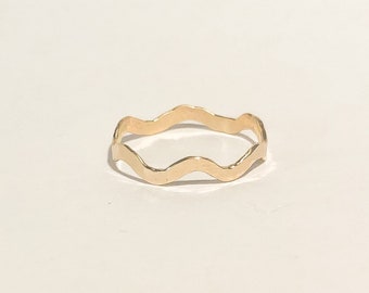 6--Wave,    14K gold filled wavelet  ring, wire- 1.5mm