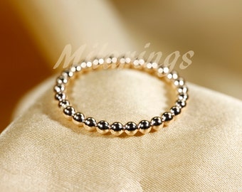 2.3mm  FULL-bead ring,   14Kgold filled ,   Sterling silver,  Rose gold filled