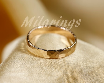 3.6mm  14k Gold Filled Ring    Hammered  Ring,