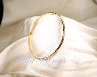 Handmade 14K Gold Filled Bangle Bracelet-7801