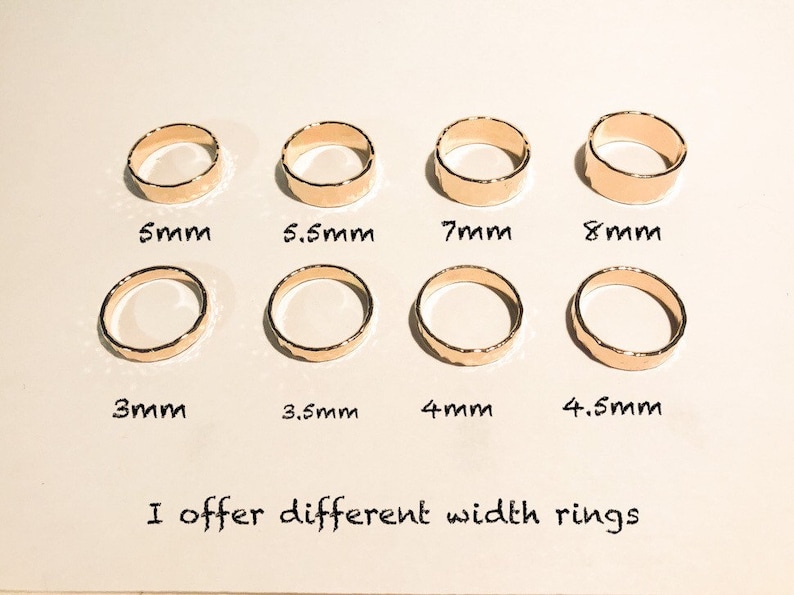 4mm 14k Gold Filled ring, Hammered Ring, image 6