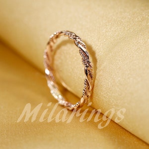 TWIST6 14k Gold filled Texture ring, Silver ring, Rose gold filled ring 2.3mm width image 8