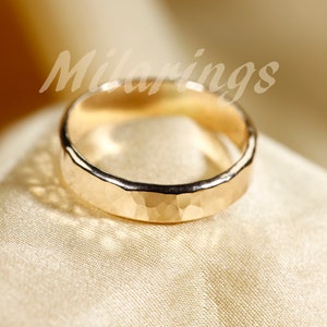 Hammered 14k Gold Filled Ring - 4.7mm Band