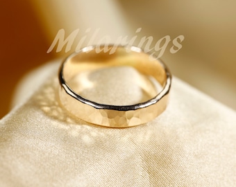 Hammered 14k Gold Filled Ring - 5mm Band