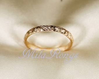 14k Gold filled Texture ring,  Silver ring, Rose gold filled ring   2.8mm width  ZP101