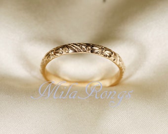 ZP 101- Textured 14k Gold Filled Ring - 2.8mm Width