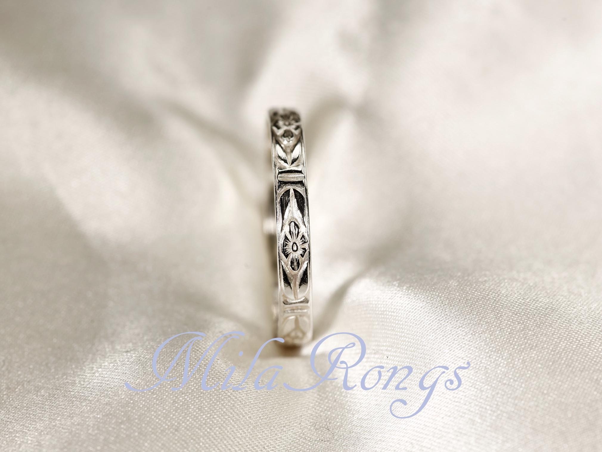 Silver Ring Patterned 102124 925 Sterling Silver Pattern Ring, 2.8mm Width - Etsy