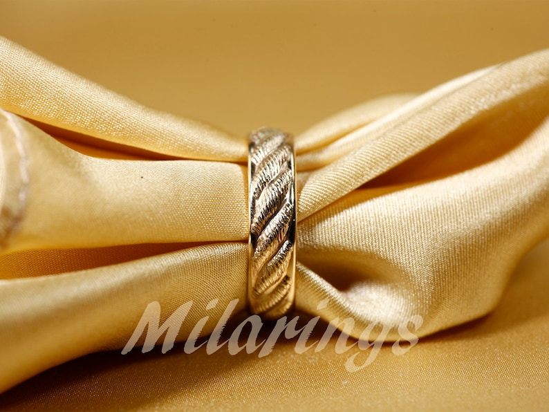 107814/102114 14k Gold filled pattern ring, Silver ring, 5mm width image 3