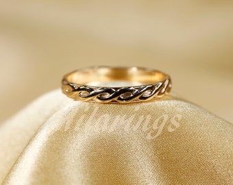 Anel torcido em ouro 14k: Joia marcante, 3 mm de largura - 7986/2108